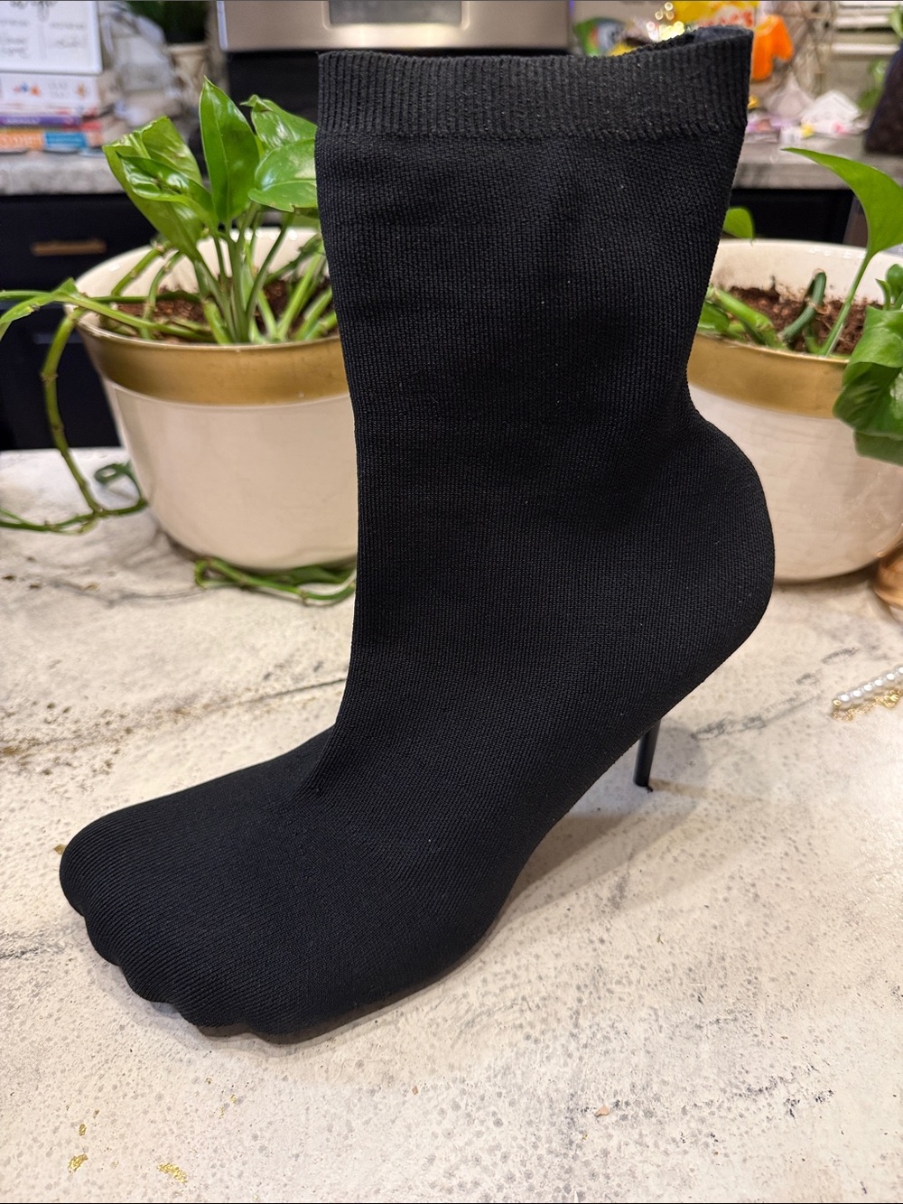 Balenciaga Anatomic High Heel Sock Booties Women's 41/10 US Black Solid Pull On